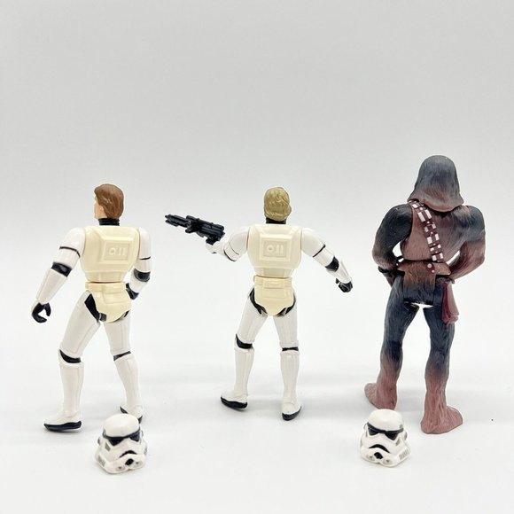 Kenner Star Wars Action Figures Luke Skywalker, Hans Solo & Chewbacca 1997 Lot - Picture 3 of 3